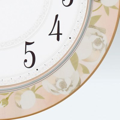 画像2: 花柄模様が気品漂うデザイン掛時計（ピンク）