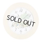 やさしい木枠の ピーターラビット可愛い掛時計（アイボリー）