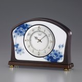 「ブルーローズ」大倉陶園の高級デザイン置時計