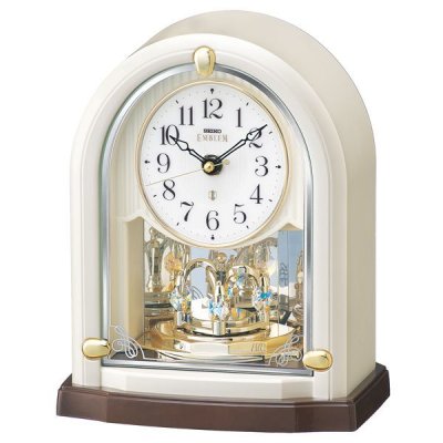 画像1: クリスタルの優雅な置き時計（ホワイト色）