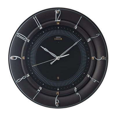 画像1: 華やかなアクセントとして住空間に映えるモダンデザイン掛け時計（ブラック）