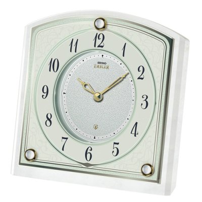 画像1: 白蝶貝の飾りが魅力の小さなデザイン置時計