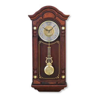 画像1: アンティークな高級木材振り子掛け時計