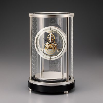 画像1: スケルトン機構の美しい江戸切子の高級置き時計【限定商品】