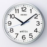 “電波”と“スマホ”でつながるから時刻ぴったりな掛け時計（シルバー）