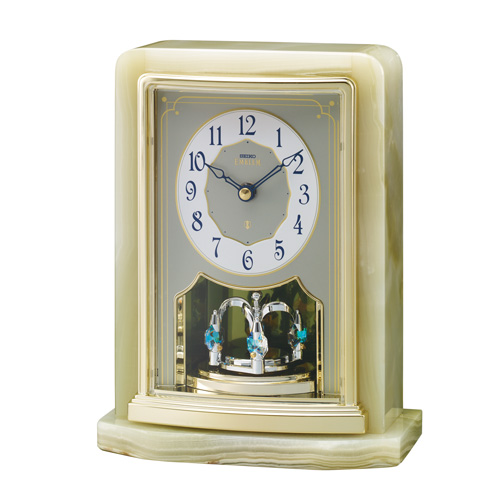 オニキス枠の高級置き時計。ご贈答品、記念品に最適な置時計