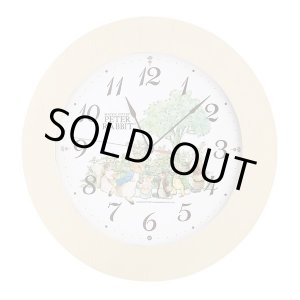 画像: やさしい木枠の ピーターラビット可愛い掛時計（アイボリー）