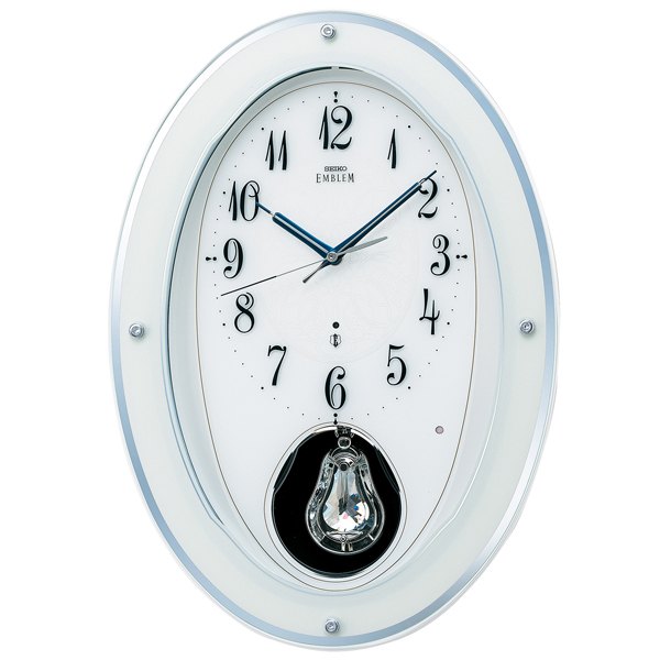 SEIKO EMBLEM 掛け時計 .クラシックなデザイン掛け時計（ホワイト