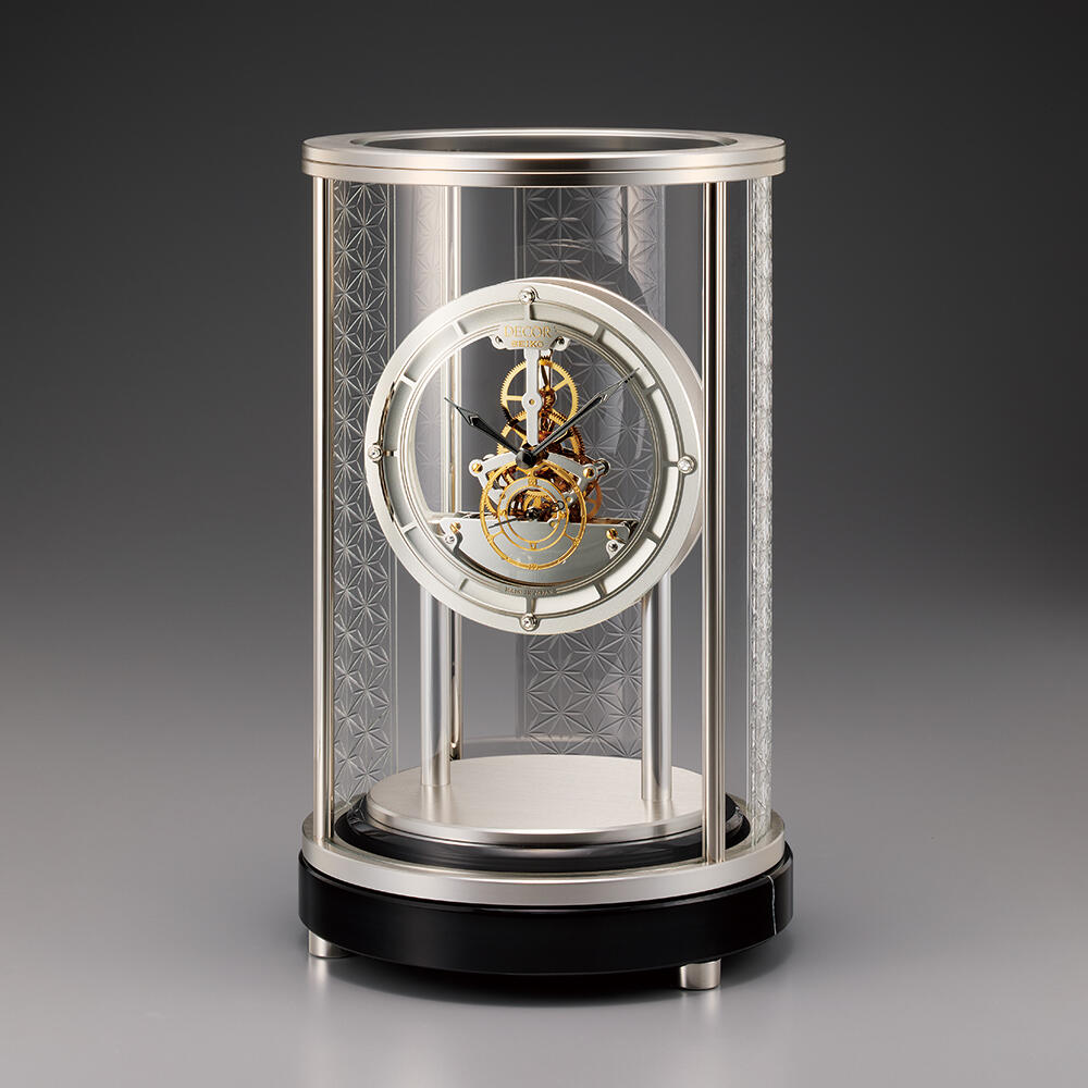 画像1: スケルトン機構の美しい江戸切子の高級置き時計【限定商品】