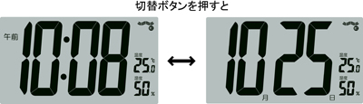 画像: 大型液晶温度・湿度表示デジタル電波時計