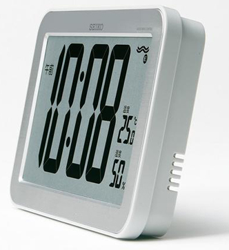 画像: 大型液晶温度・湿度表示デジタル電波時計